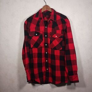Five Brothers Flannel Button Up Shirt Buffalo Plaid Mens‎ SZ M Lumberjack